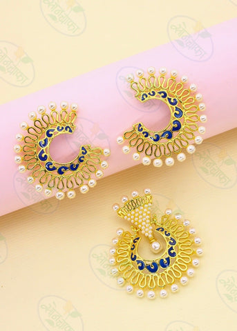Exquisite Kundan Pearl Jhumka Earrings with Meenakari Work | Wedding and  Occasion Jewelry – Zevar